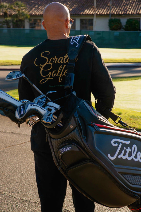 Fairway Long Sleeve Tee with Birdies in Black