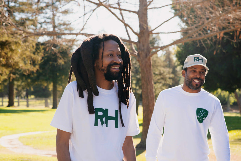 Fairway Long Sleeve Tee with Shield in White