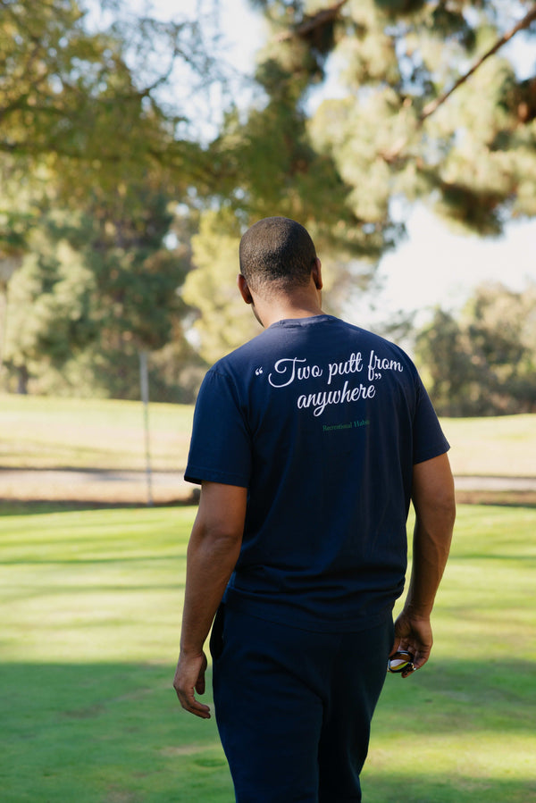 Bogey Short Sleeve Tee with Flag in Navy