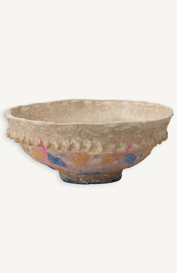 Distressed Decorative Paper Mache Bowl