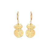 Golden Waterlily Earrings