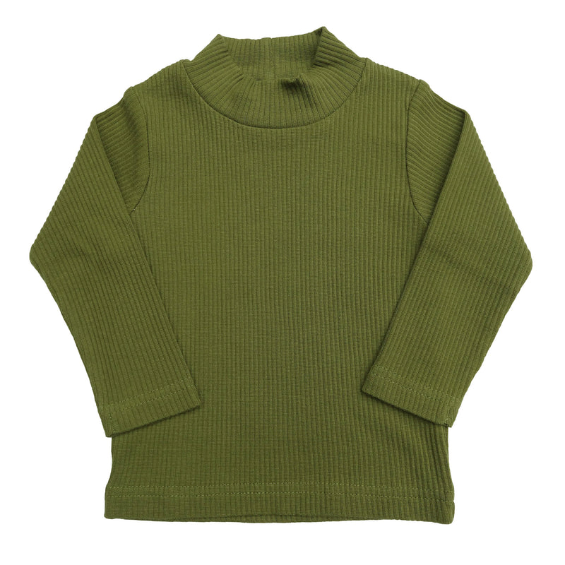 organic turtle neck baby top | fern green