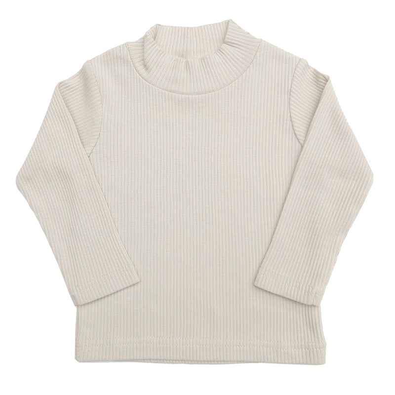 organic turtle neck baby top | oatmeal