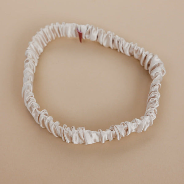 Horchata Satin Ruched Headband