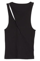 Black "R3" Ribbed Tank