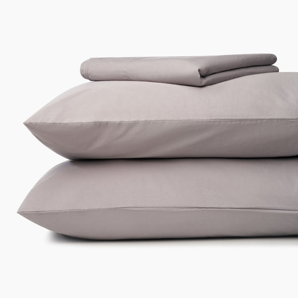 Washed Cotton Percale Minimalist Sheet Set