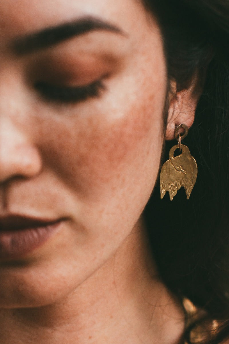 Little Gold Swan Earrings