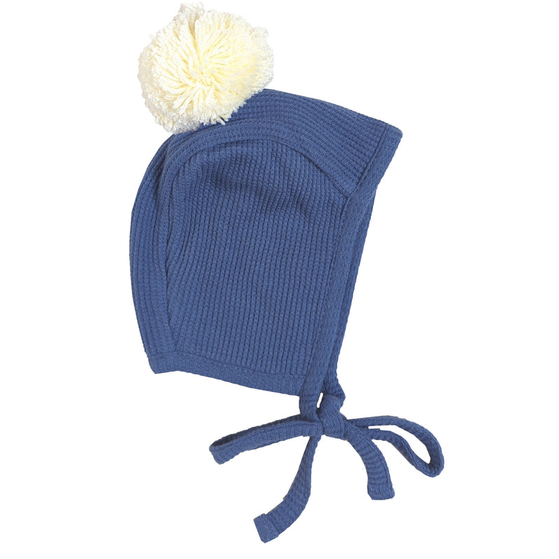 Organic Waffle Pom Bonnet | Slate