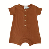 organic short romper | ginger