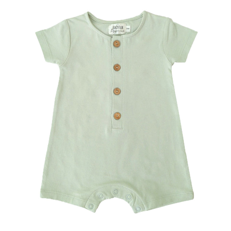 organic short romper | sage