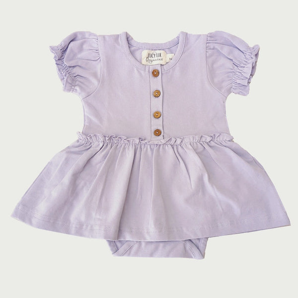 Organic Skirted Bodysuit | Lavender