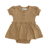 Organic Skirted Bodysuit | Wheat