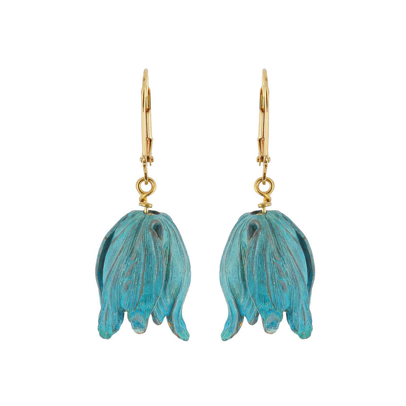 Verdigris Tulip Earrings