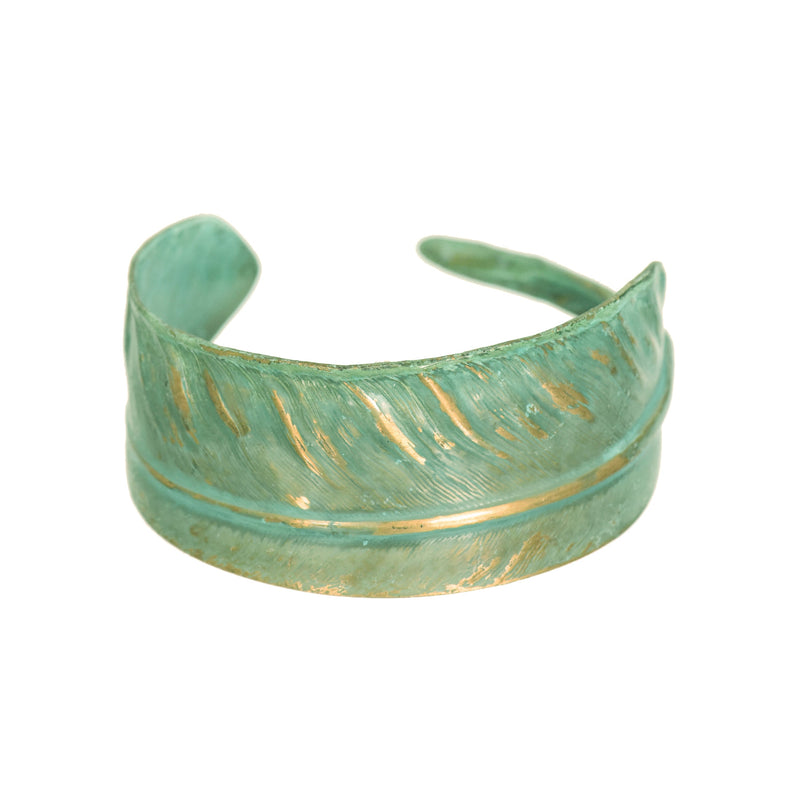 Verdigris Feather Cuff