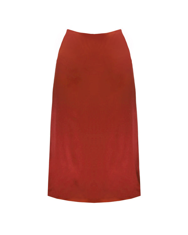 Toni Zipper-Slit Skirt in Chili