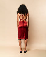 Toni Zipper-Slit Skirt in Chili